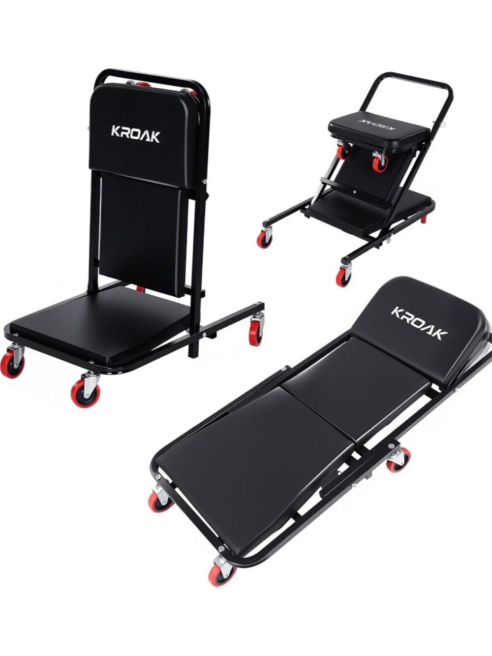 KROAK Creeper, 40 Inches 4 in 1 Z Creeper Seat up to 450 lbs Capacity